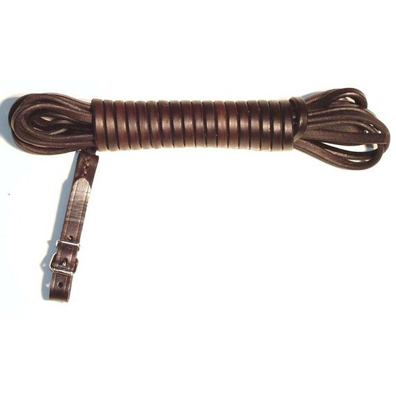 Barvářská šňůra kulatá 4 mm hnědá, 12 m, karabina