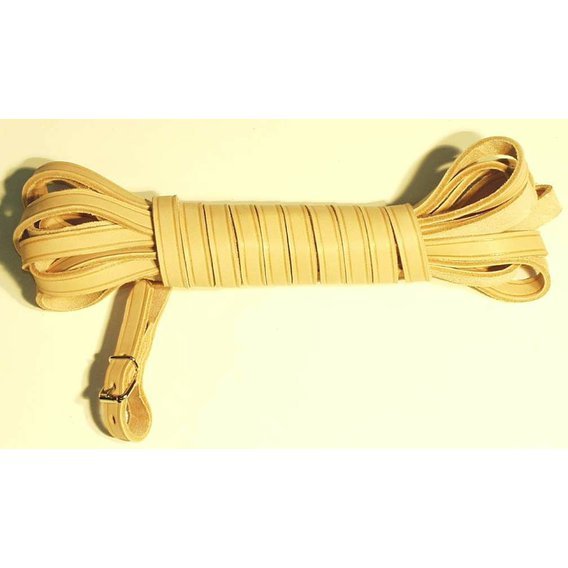 Barvářská šňůra plochá přírodní 14mm, 8 m, karabin