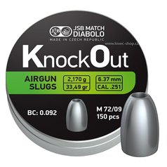 Diabolo JSB KO Slugs 6,37mm 150ks